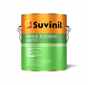 Tinta Acrílica Rende e Cobre Muito Standard Fosco Interno e Externo 3,6L Suvinil